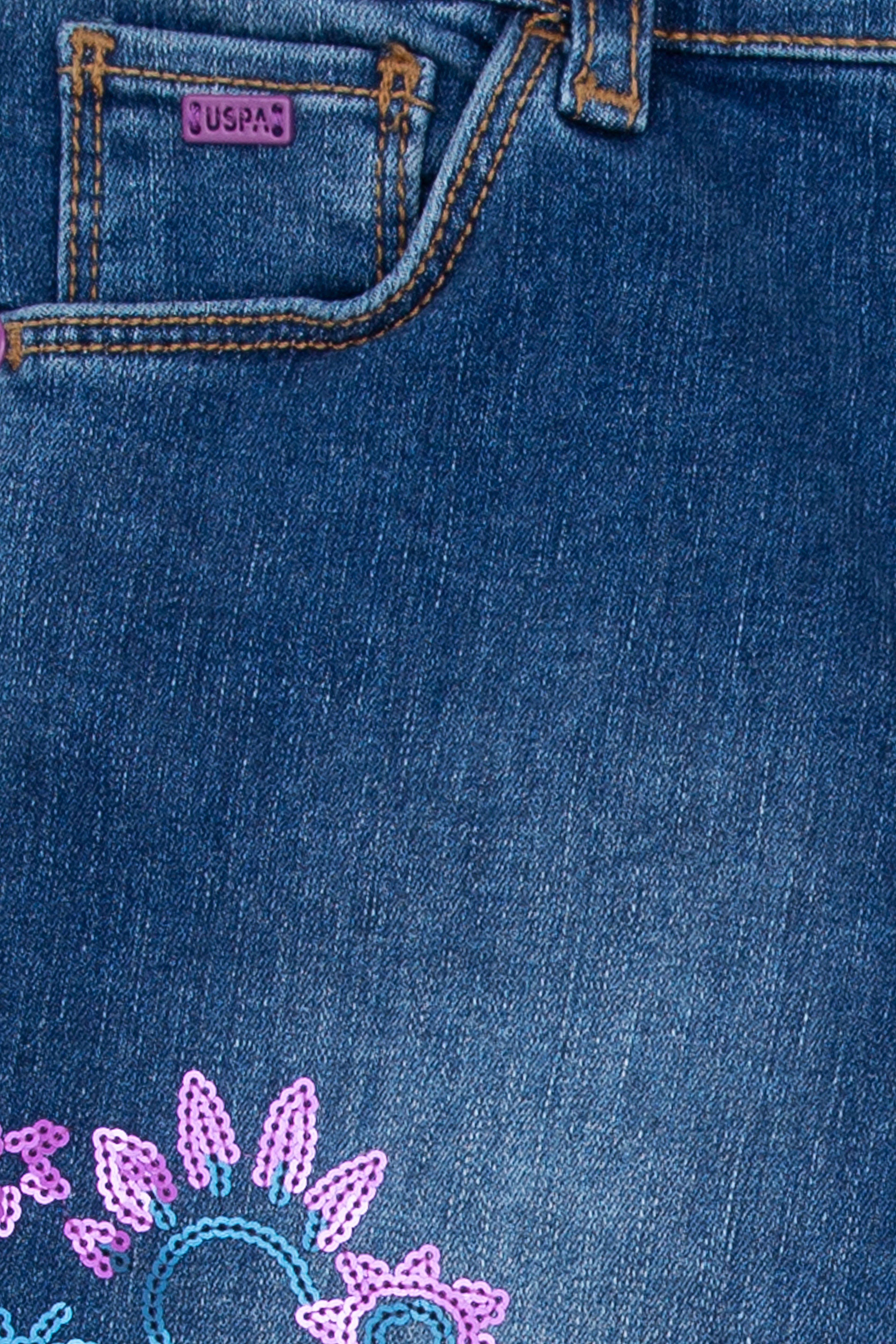 Kız Çocuk Mavi Denim Pantolon - Image 3