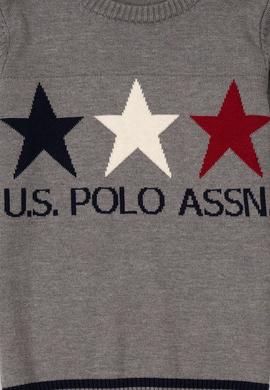 Erkek Çocuk Gri Bisiklet Yaka Triko Kazak - 50206072011