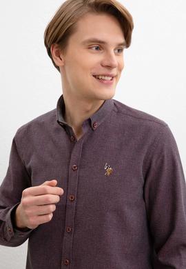 Erkek Bordo Uzun Kollu Gömlek - 50207654020