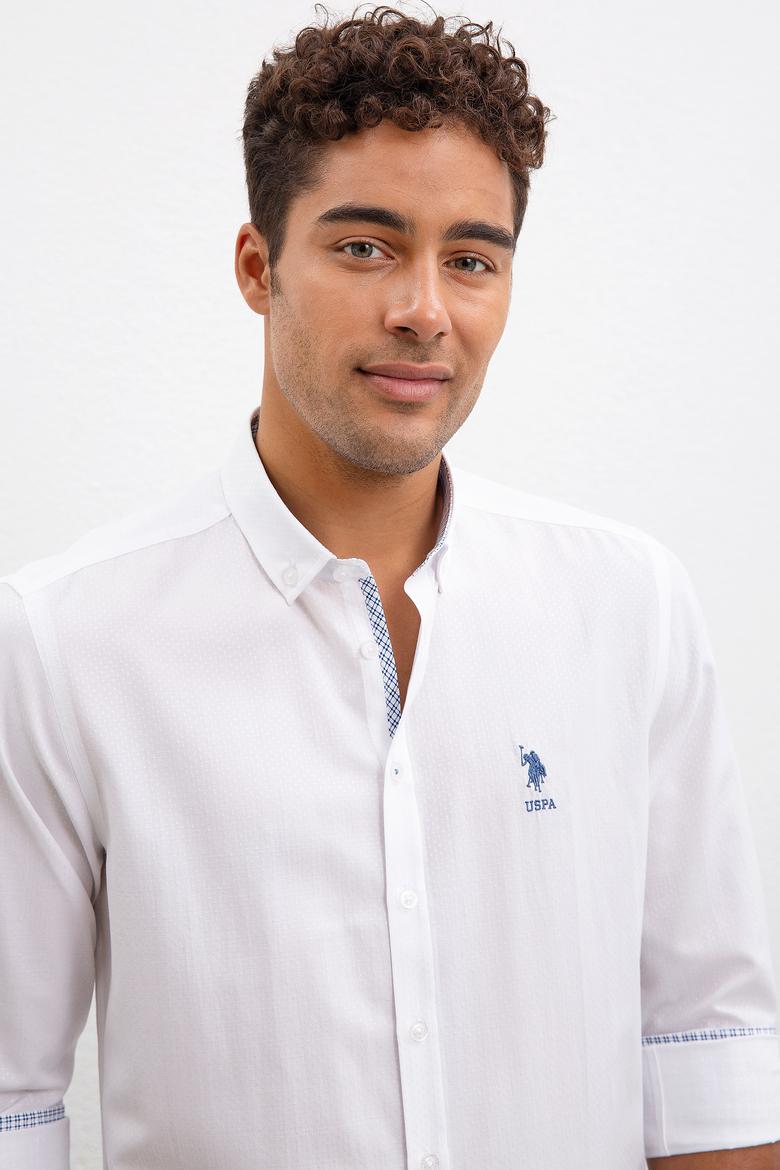 Erkek Beyaz Gömlek Uzunkol