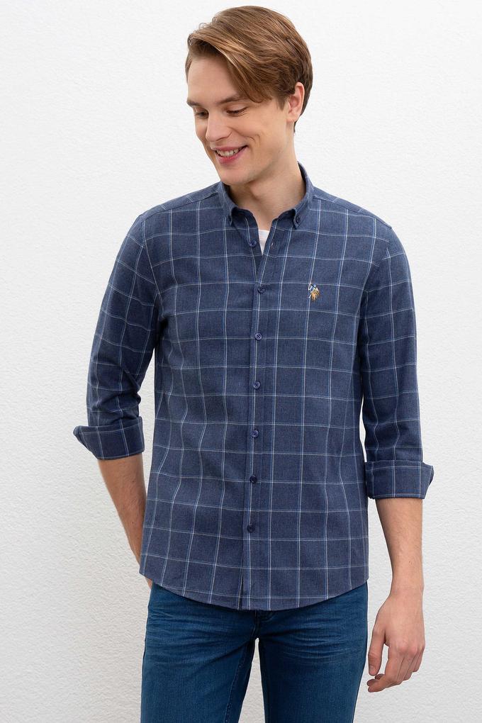 Erkek Lacivert Gömlek Uzunkol