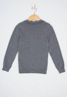 Erkek Çocuk Gri Triko Hırka - 50206129011