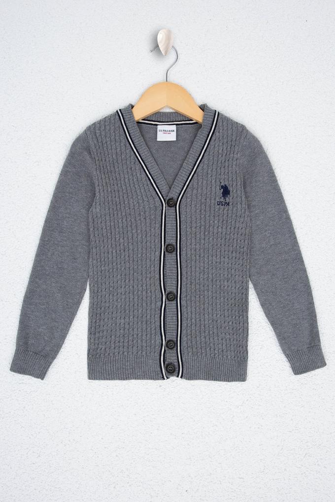 Erkek Çocuk Gri Triko Hırka