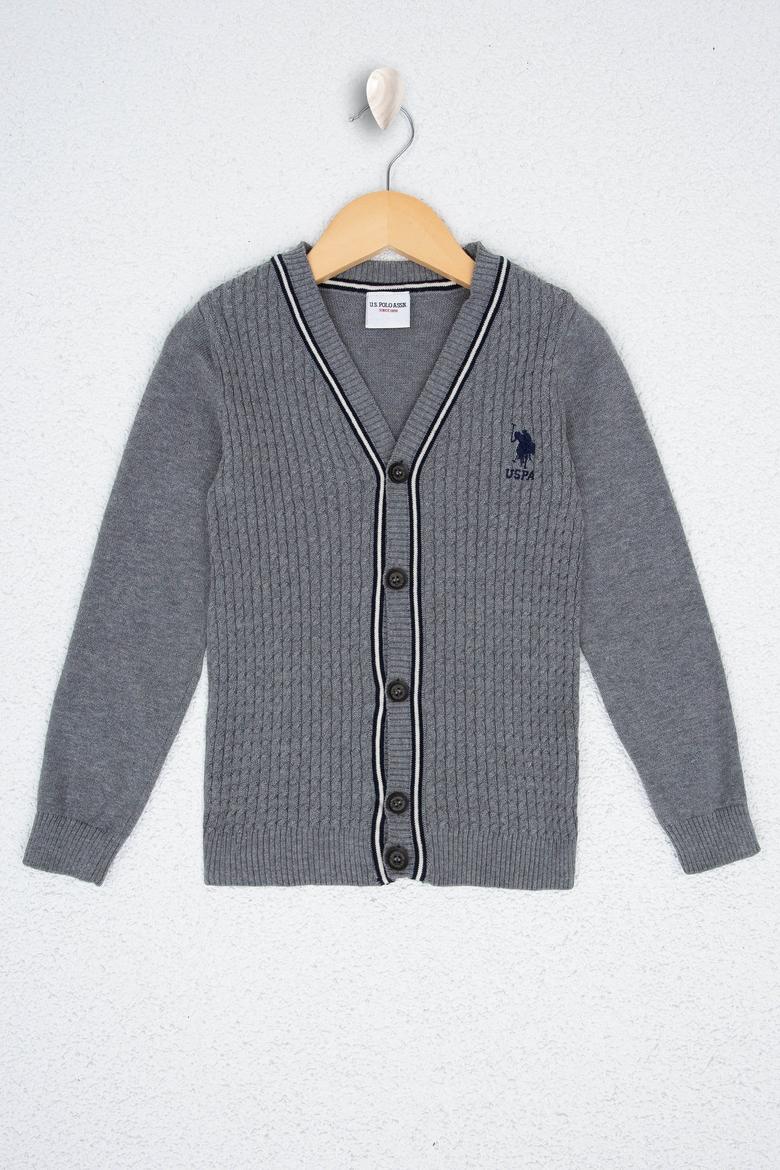 Erkek Çocuk Gri Triko Hırka