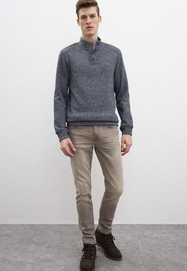 Erkek Lacivert Dik Yaka Sweatshirt - 50209243001
