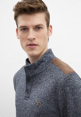 Erkek Lacivert Dik Yaka Sweatshirt - 50209243001