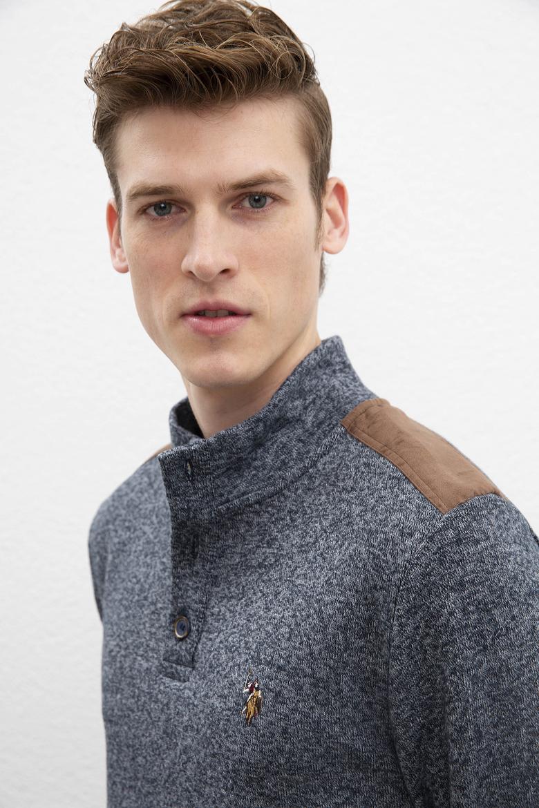 Erkek Lacivert Dik Yaka Sweatshirt - 50209243001