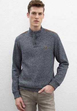 Erkek Lacivert Dik Yaka Sweatshirt - 50209243001