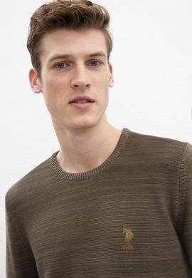 Erkek Haki Bisiklet Yaka Triko Kazak - 50205629013