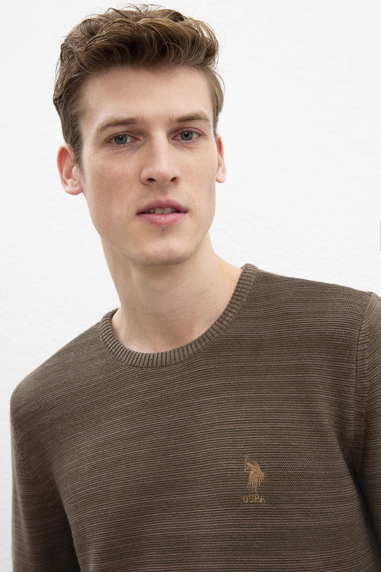 Erkek Haki Bisiklet Yaka Triko Kazak - 50205629013