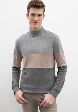 Erkek Antrasit Melanj Balıkçı Yaka Sweatshirt - 50207590011