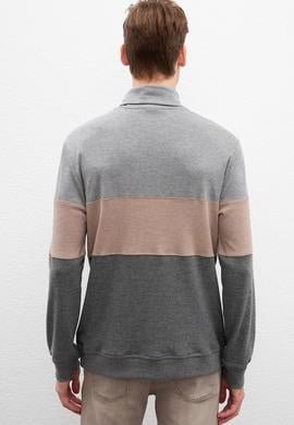 Erkek Antrasit Melanj Balıkçı Yaka Sweatshirt - 50207590011