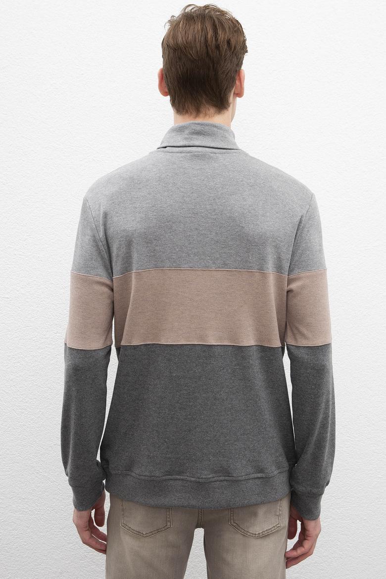 Erkek Antrasit Melanj Balıkçı Yaka Sweatshirt - 50207590011