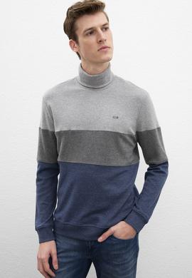 Erkek Lacivert Balıkçı Yaka Sweatshirt - 50207590021