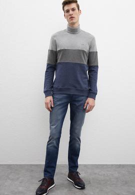 Erkek Lacivert Balıkçı Yaka Sweatshirt - 50207590021