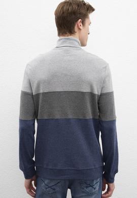 Erkek Lacivert Balıkçı Yaka Sweatshirt - 50207590021