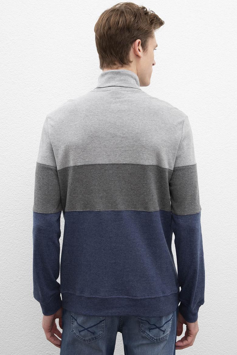 Erkek Lacivert Balıkçı Yaka Sweatshirt - 50207590021