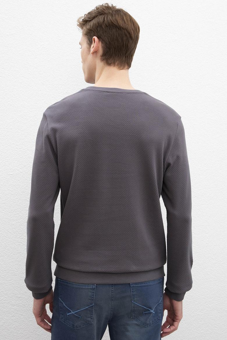 Erkek Antrasit Bisiklet Yaka Sweatshirt - 50207617011