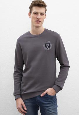 Erkek Antrasit Bisiklet Yaka Sweatshirt - 50207617011