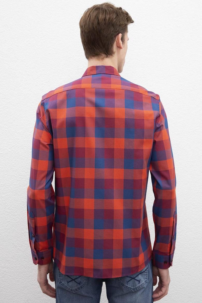 Erkek Bordo Uzun Kollu Gömlek - 50207349013