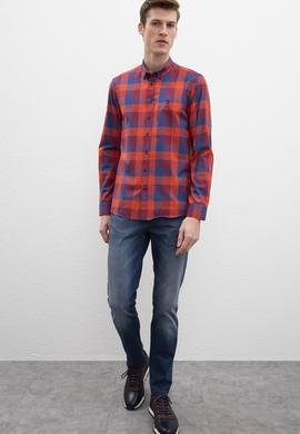 Erkek Bordo Uzun Kollu Gömlek - 50207349013