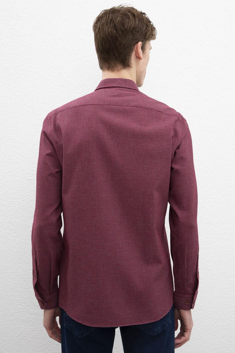 Erkek Bordo Uzun Kollu Gömlek - 50207834003