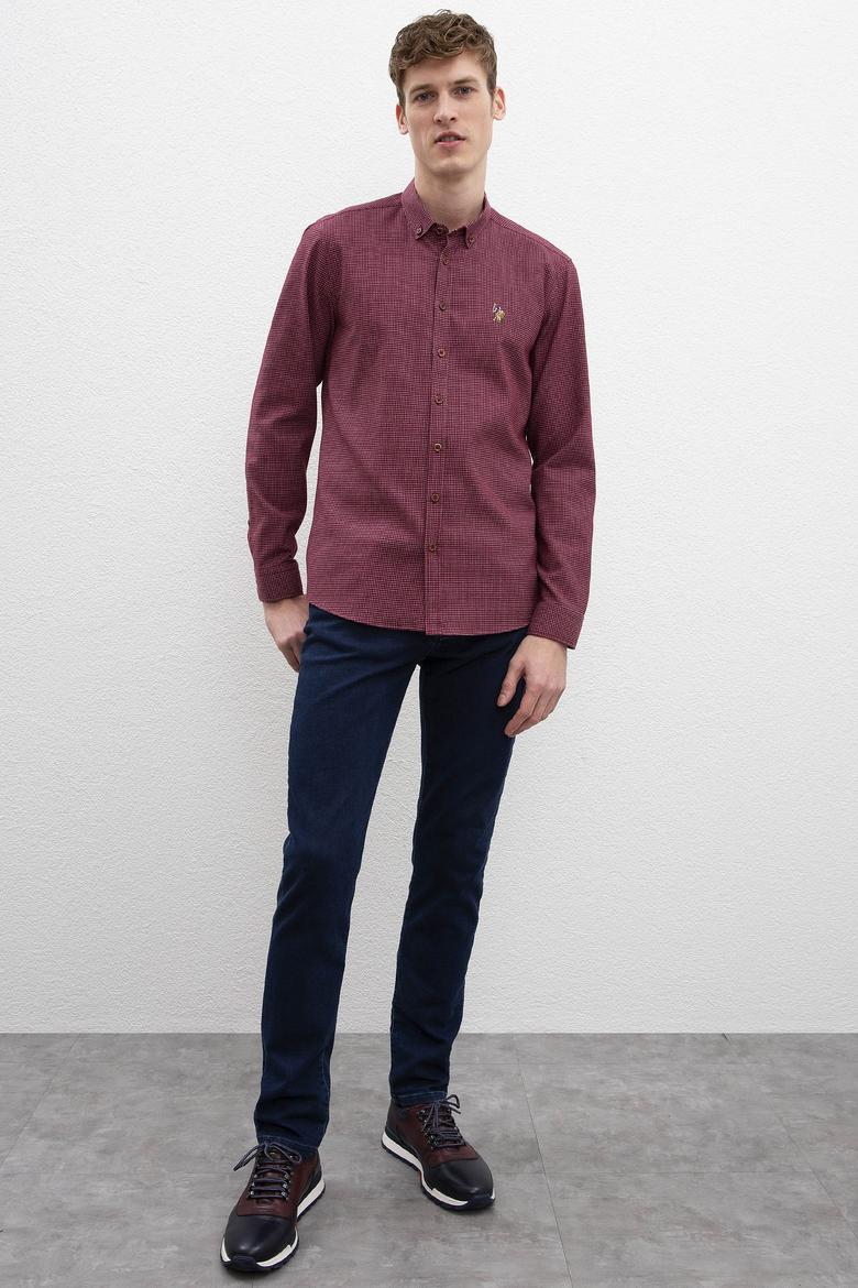 Erkek Bordo Uzun Kollu Gömlek - 50207834003