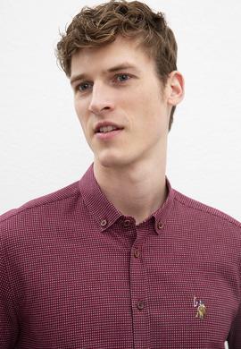 Erkek Bordo Uzun Kollu Gömlek - 50207834003