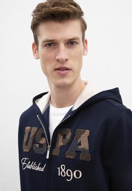 Erkek Lacivert Kapüşonlu Fermuarlı Sweatshirt - 50207620021