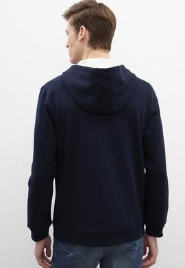 Erkek Lacivert Kapüşonlu Fermuarlı Sweatshirt - 50207620021