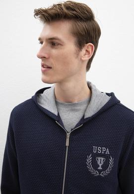 Erkek Lacivert Kapüşonlu Fermuarlı Sweatshirt - 50207890011