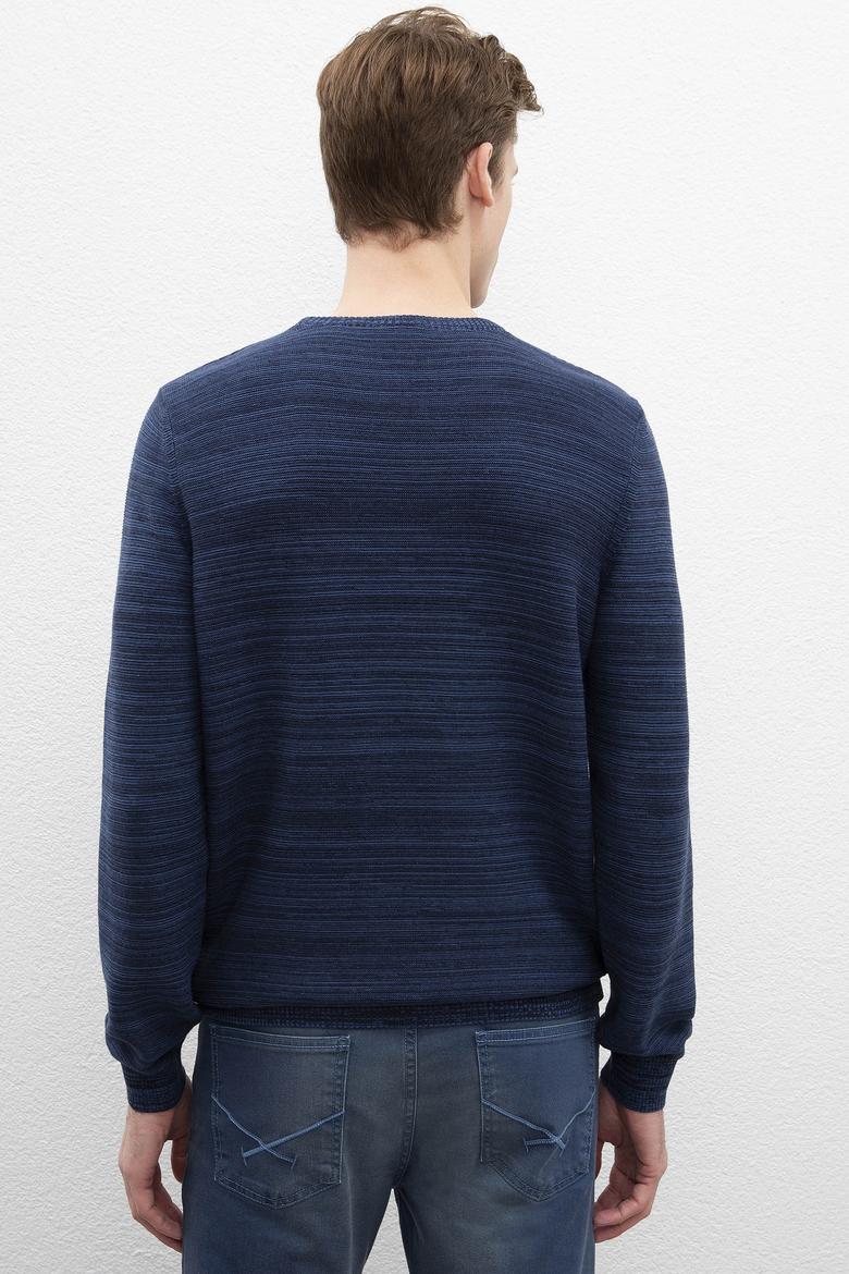 Erkek Lacivert Bisiklet Yaka Triko Kazak - 50205629004