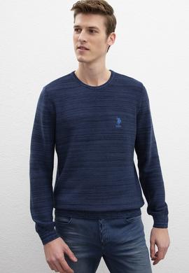 Erkek Lacivert Bisiklet Yaka Triko Kazak - 50205629004