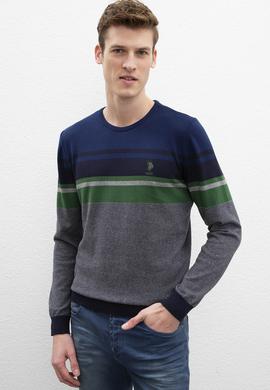 Erkek Lacivert Bisiklet Yaka Triko Kazak - 50205650005