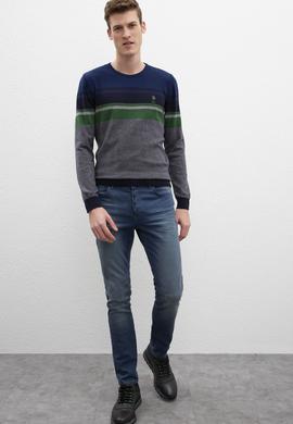 Erkek Lacivert Bisiklet Yaka Triko Kazak - 50205650005