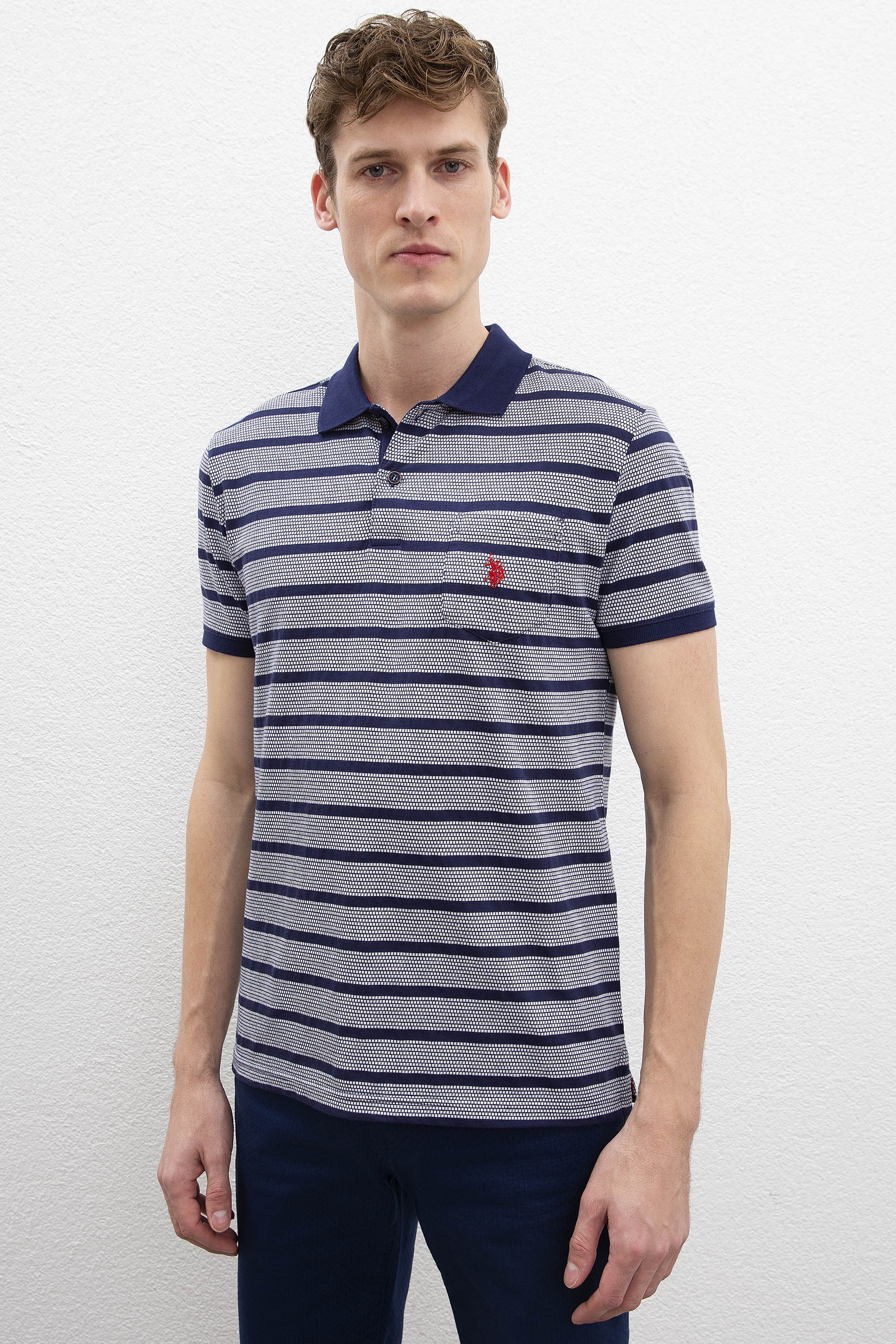 Erkek Lacivert Polo Yaka Tişört - Image 1