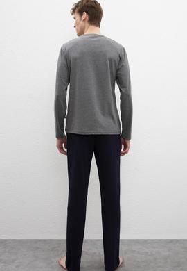 Erkek Antrasit Melanj Pijama Takımı - 50223329010