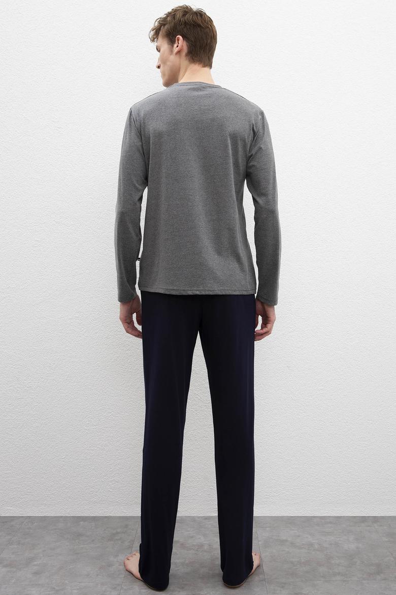 Erkek Antrasit Melanj Pijama Takımı - 50223329010