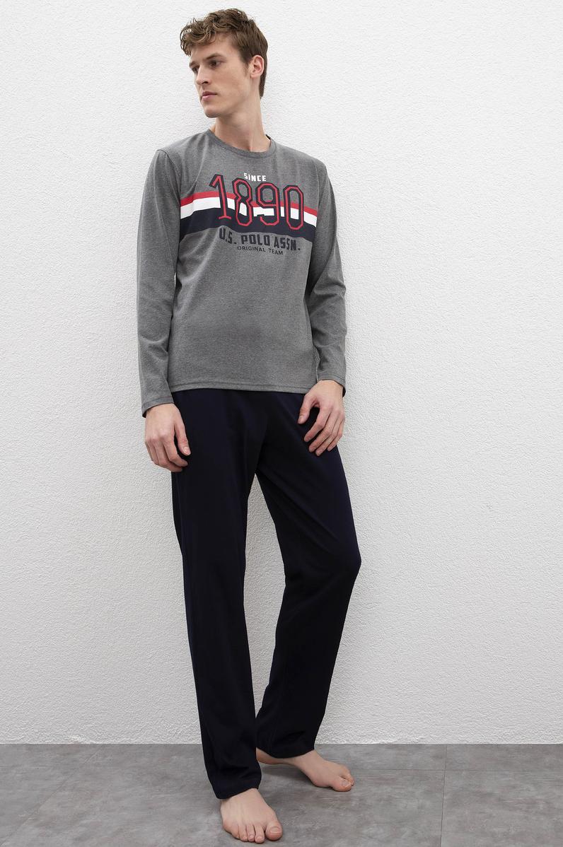 Erkek Antrasit Melanj Pijama Takımı