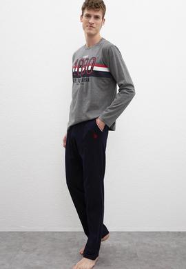 Erkek Antrasit Melanj Pijama Takımı - 50223329010