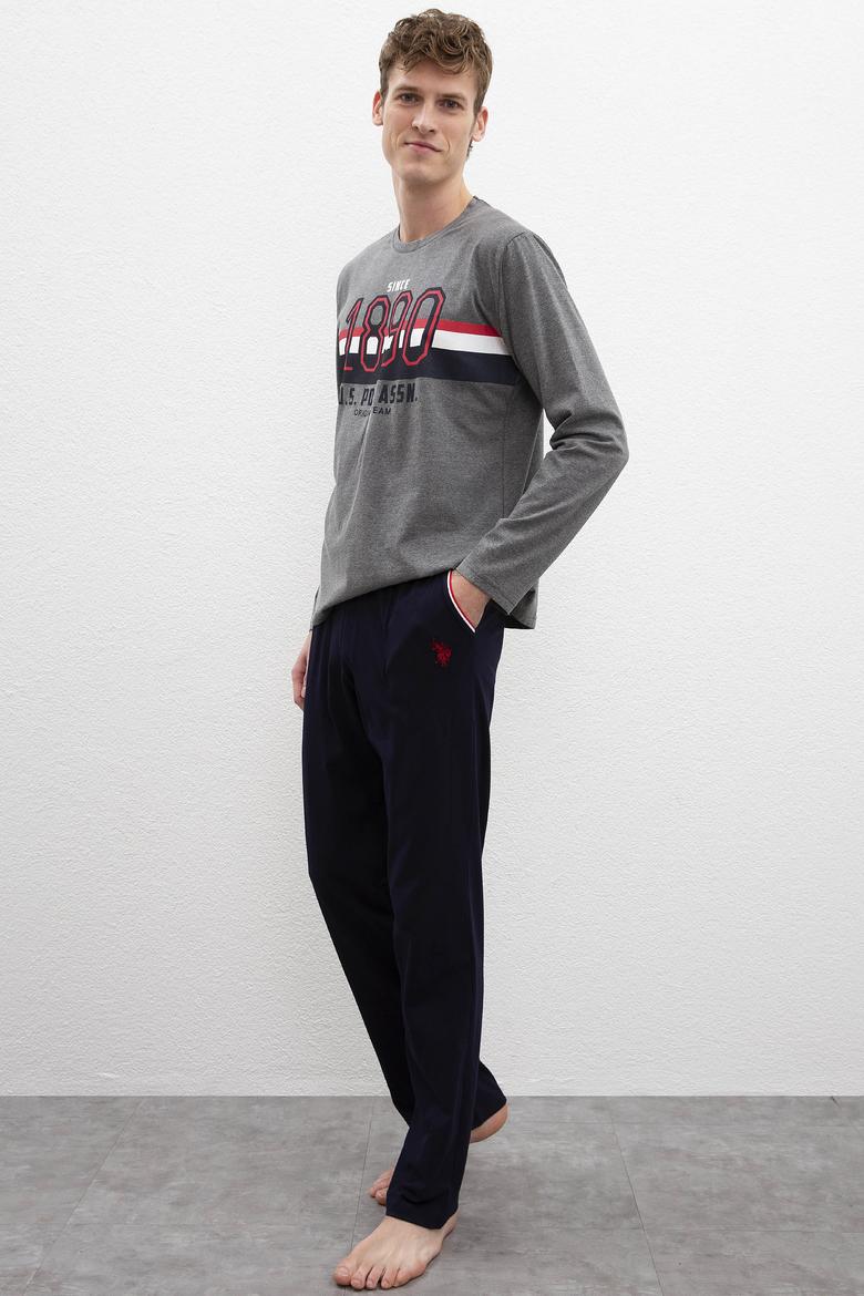 Erkek Antrasit Melanj Pijama Takımı - 50223329010