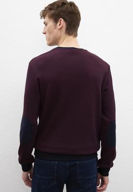 Erkek Bordo Bisiklet Yaka Sweatshirt - 50207656013