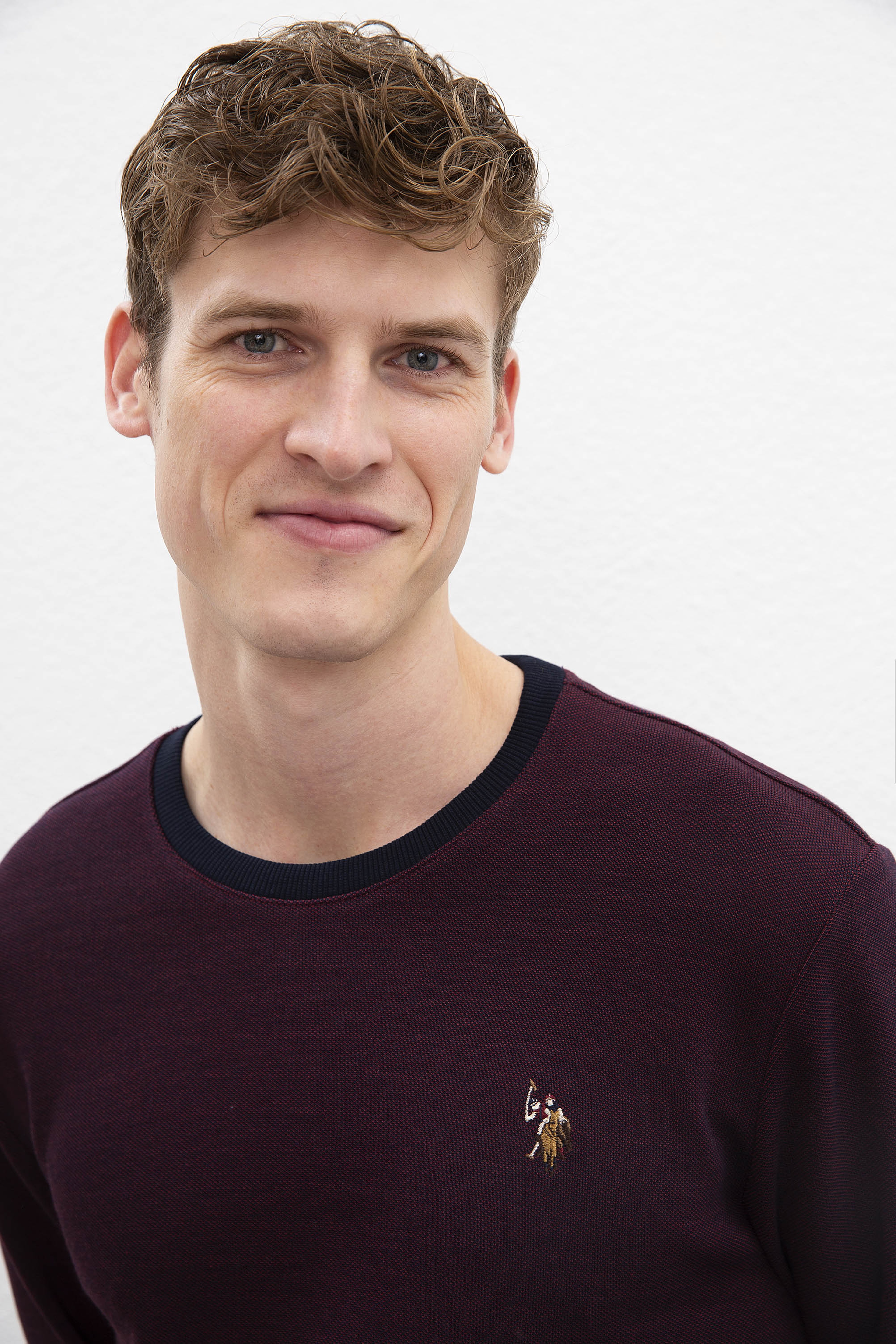 Erkek Bordo Bisiklet Yaka Sweatshirt - Image 2
