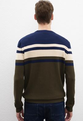 Erkek Çağla Yeşili Bisiklet Yaka Triko Kazak - 50207706013