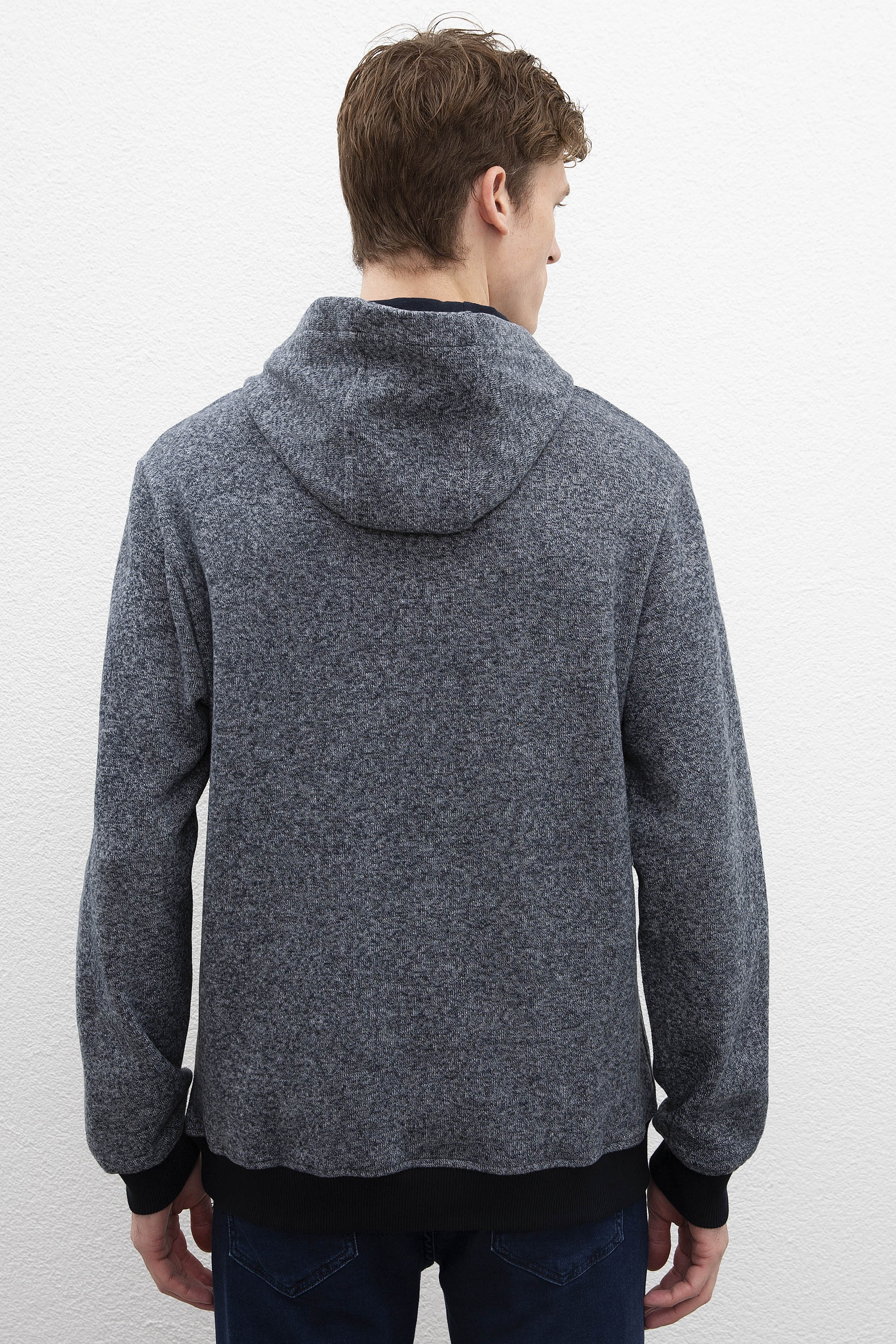 Erkek Lacivert Kapüşonlu Sweatshirt