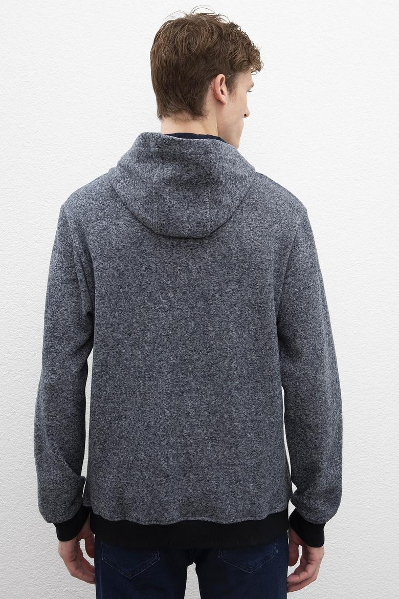 Erkek Lacivert Kapüşonlu Sweatshirt - 50213189001