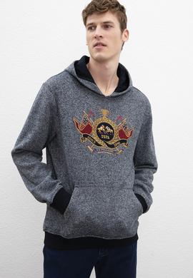 Erkek Lacivert Kapüşonlu Sweatshirt - 50213189001