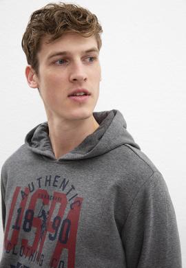 Erkek Antrasit Melanj Kapüşonlu Sweatshirt - 50208666031