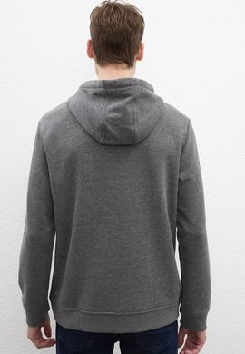 Erkek Antrasit Melanj Kapüşonlu Sweatshirt - 50208666031