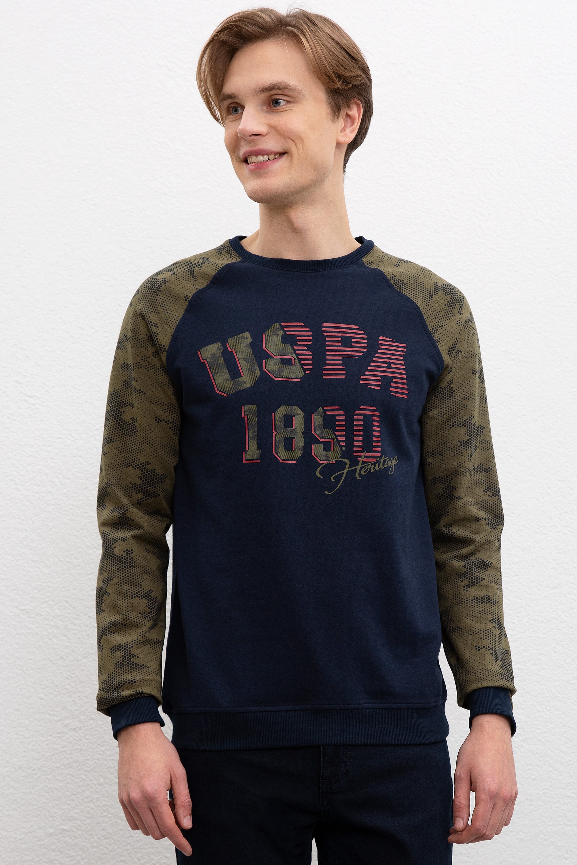 Erkek Lacivert Bisiklet Yaka Sweatshirt